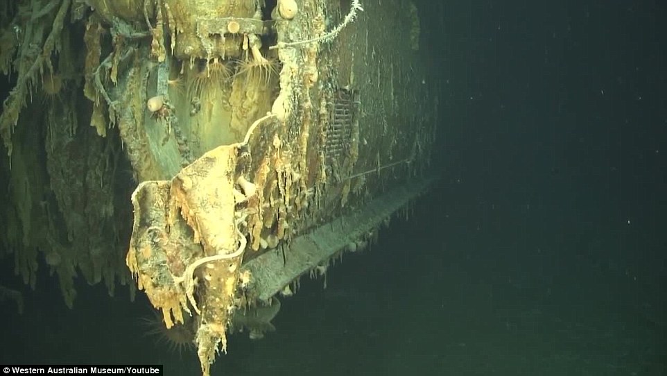 70年前沉没德国战舰海底照片重现