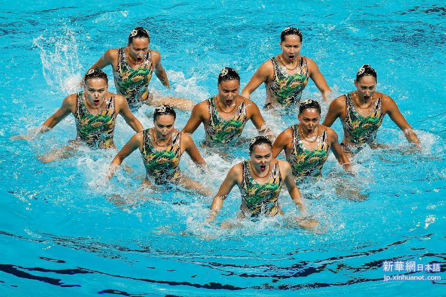 （游泳世锦赛）（1）花样游泳——女子集体自由自选预赛赛况