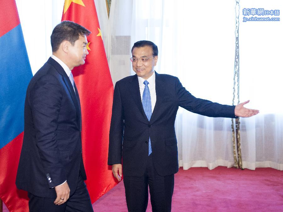 （XHDW）李克强会见蒙古国总理赛汗比勒格 