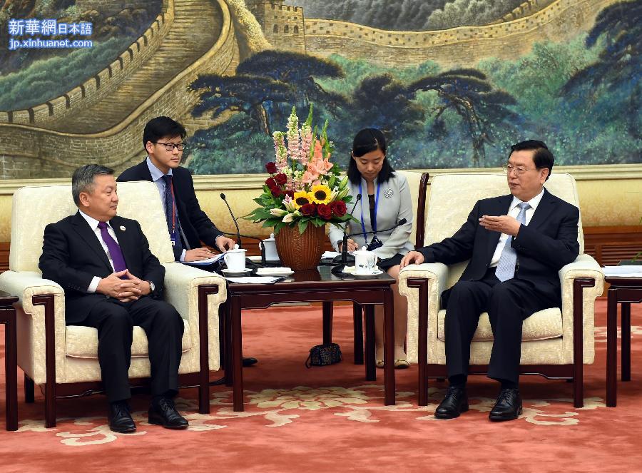 （时政）张德江会见蒙古国国家大呼拉尔主席
