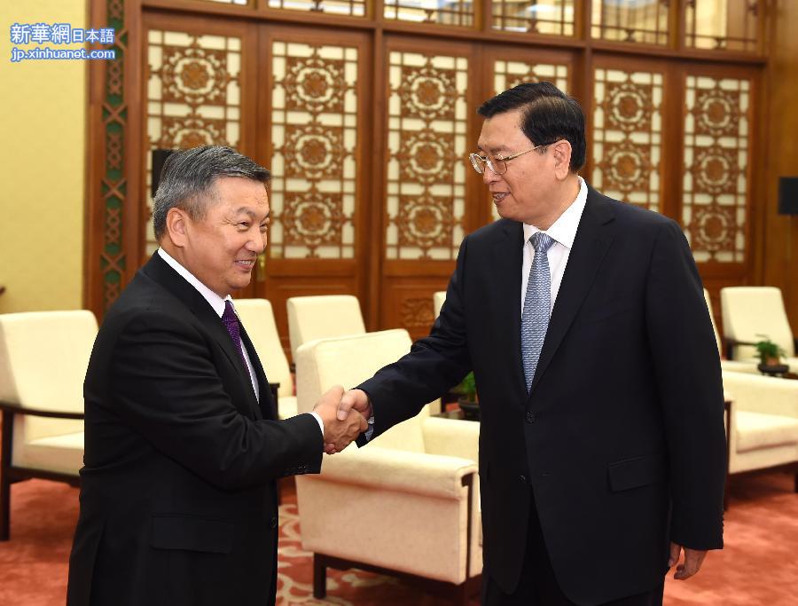 （XHDW）张德江会见蒙古国国家大呼拉尔主席