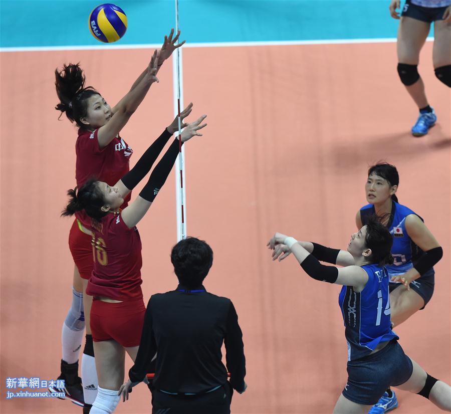 （体育）（4）排球——女排精英赛：中国胜日本