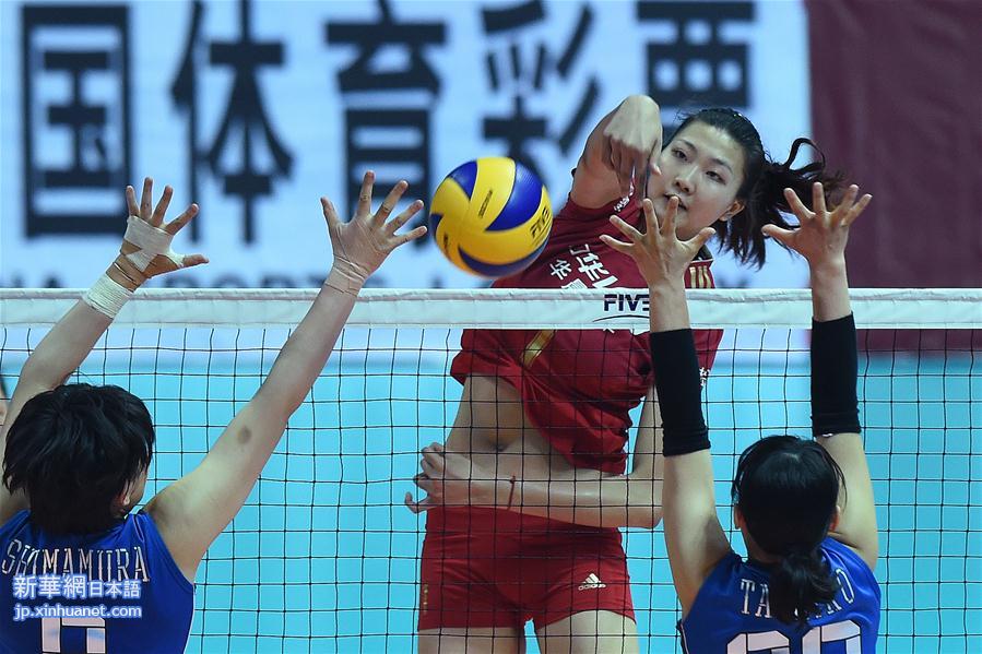 （体育）（5）排球——女排精英赛：中国胜日本