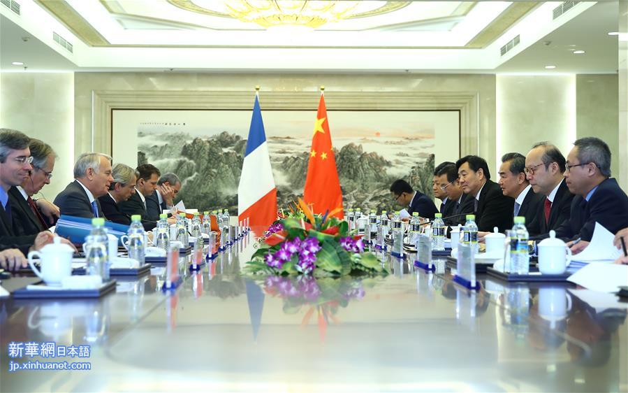 （XHDW）王毅同法国外长艾罗举行会谈 