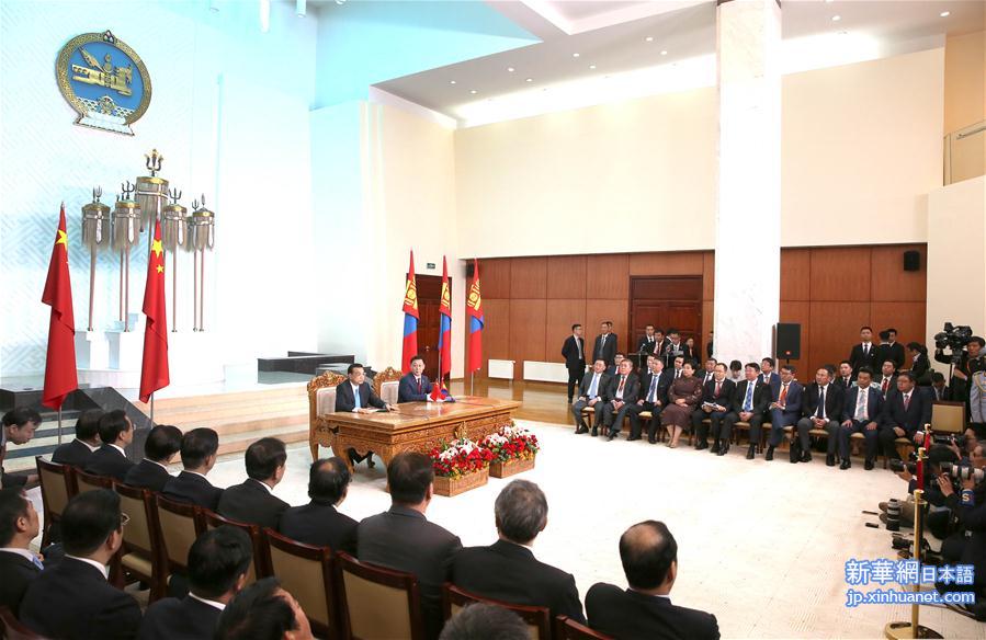 （XHDW）（2）李克强与蒙古国总理额尔登巴特共同会见记者