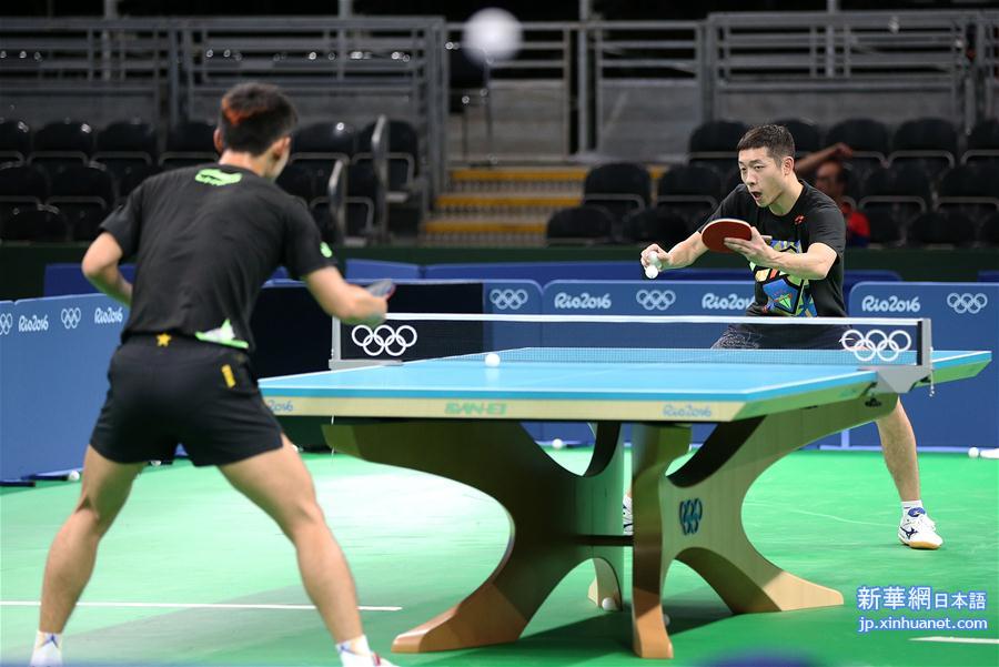 （里约奥运会）（8）中国乒乓球队首次适应比赛场地