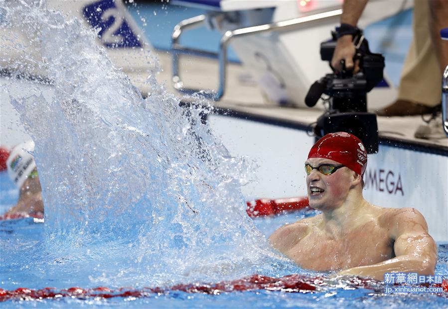 （里约奥运会·夺冠一刻）（1）游泳——男子100米蛙泳：英国选手打破世界纪录