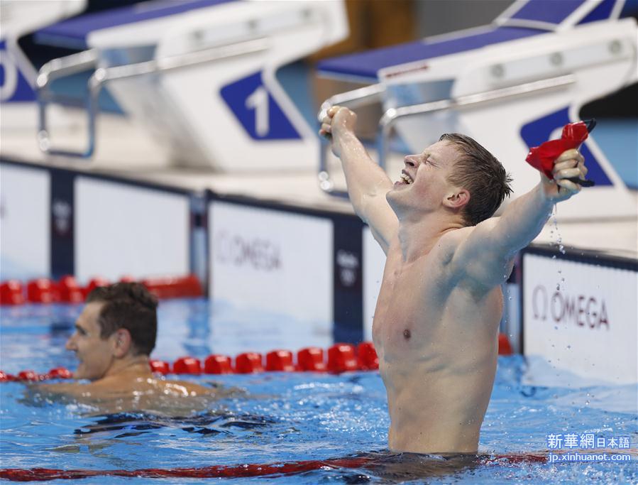 （里约奥运会·夺冠一刻）（2）游泳——男子100米蛙泳：英国选手打破世界纪录