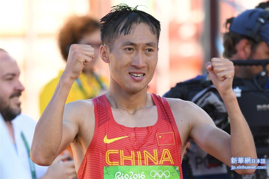 （里约奥运会·夺冠一刻）（1）田径——男子20公里竞走：中国选手王镇夺冠