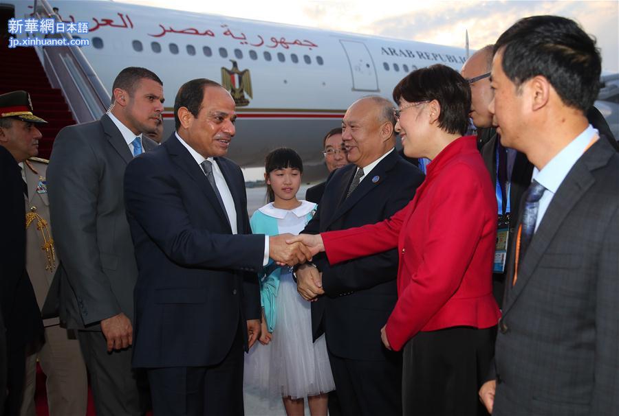 （杭州G20·XHDW）埃及总统塞西抵达杭州