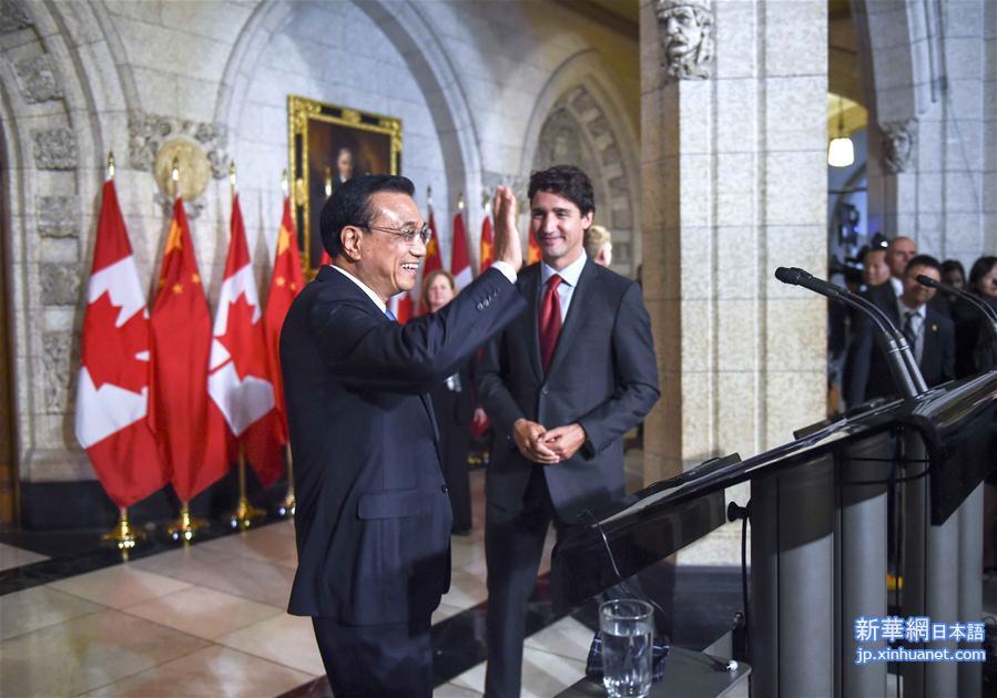 （XHDW）（2）李克强与加拿大总理特鲁多共同会见记者