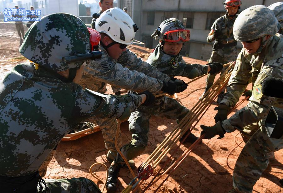 （军事）（5）中美两军人道主义救援减灾联合实兵演练在昆明结束