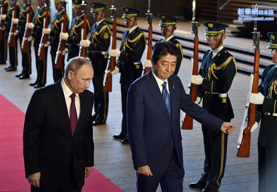 （国际）（2）日本首相安倍晋三举行仪式欢迎俄罗斯总统普京