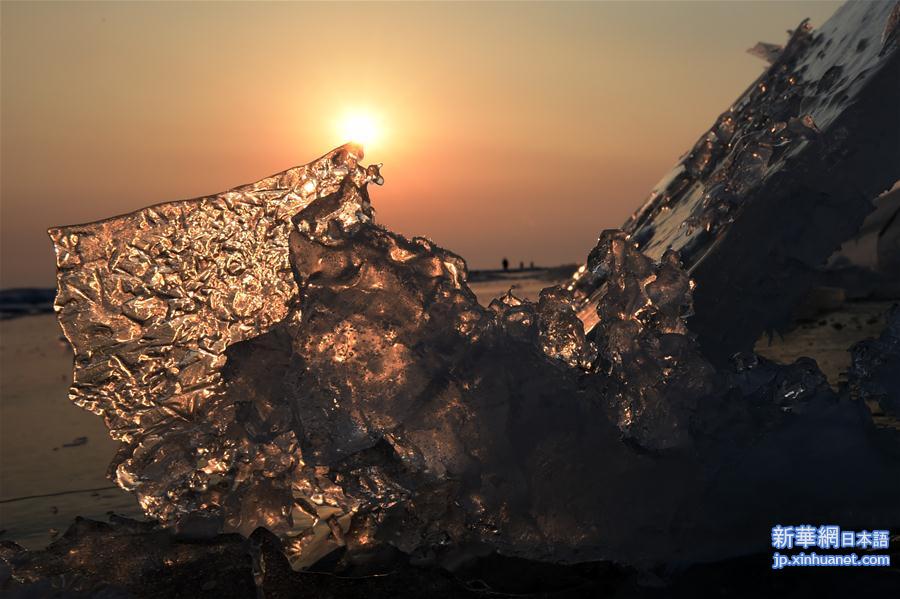 （环境）（6）中俄界湖兴凯湖：壮美冰排映夕阳