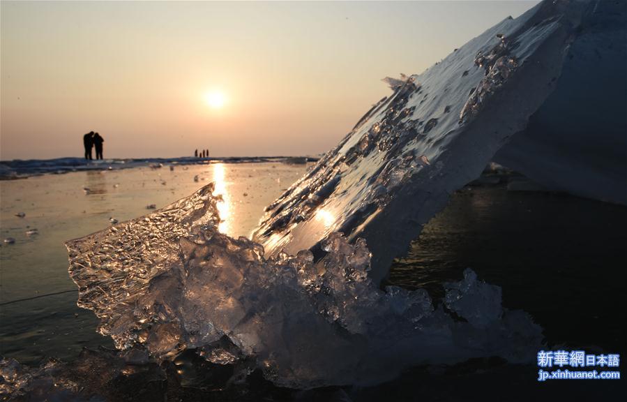 （环境）（9）中俄界湖兴凯湖：壮美冰排映夕阳