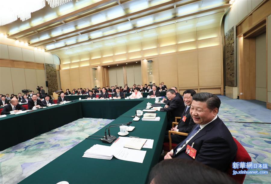 （两会·XHDW）（1）习近平参加上海代表团审议