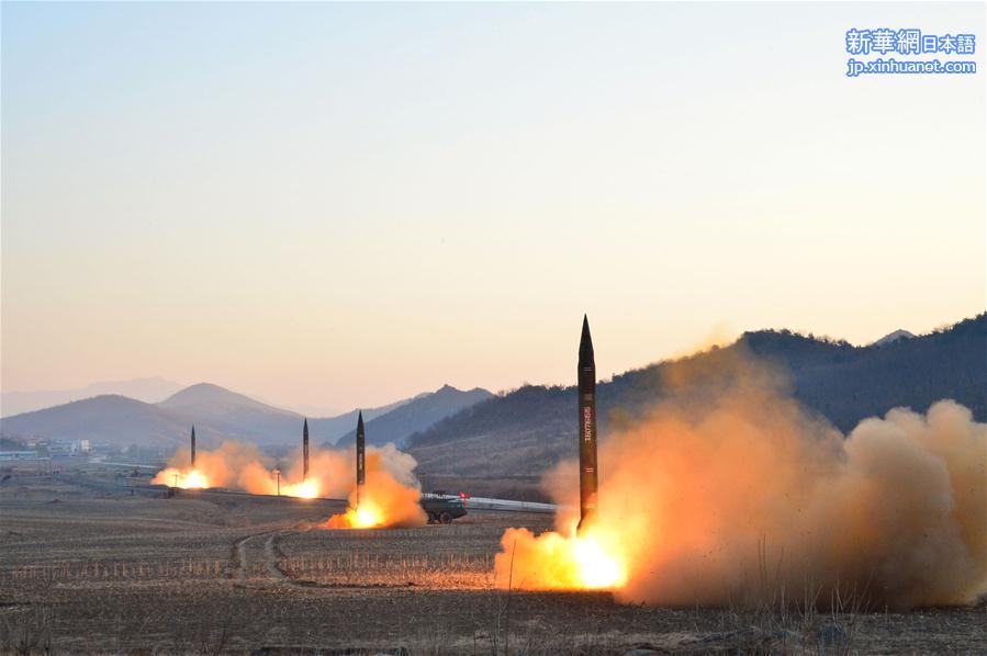 （国际）（4）金正恩指导朝鲜人民军发射4枚弹道火箭 