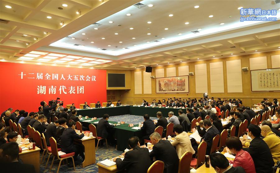 （两会）湖南代表团全体会议向媒体开放
