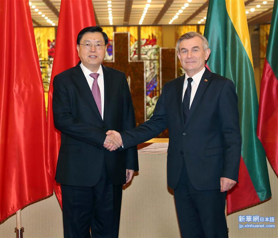 （XHDW）（3）张德江对立陶宛进行正式友好访问