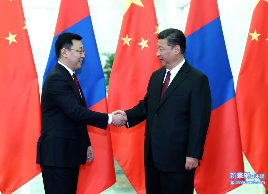 （一带一路·高峰论坛）习近平会见蒙古国总理额尔登巴特