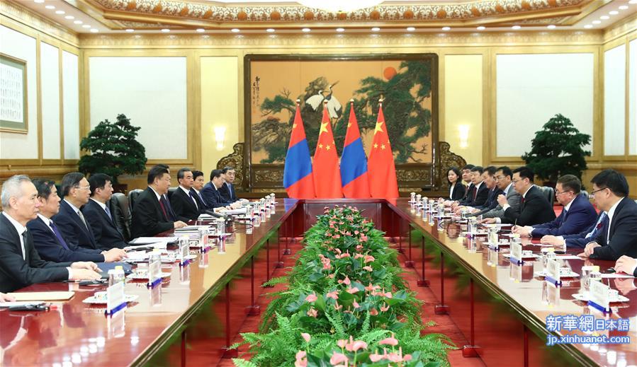 （XHDW）习近平会见蒙古国总理额尔登巴特