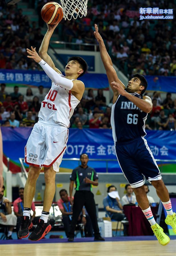 （体育）（3）篮球——金砖国家运动会：中国胜印度