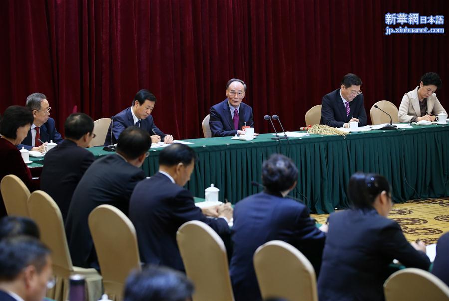 （十九大）王岐山参加党的十九大湖南省代表团讨论