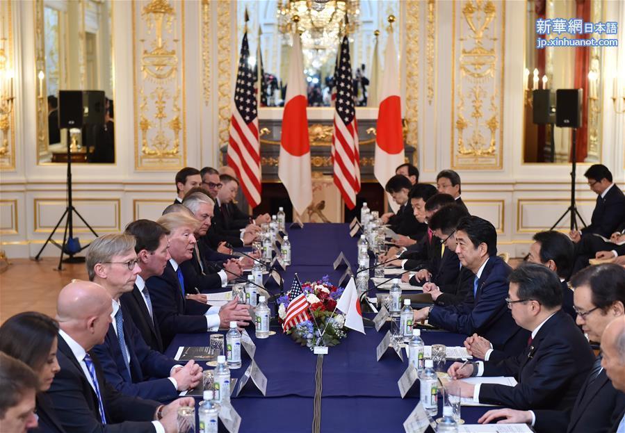 （国际）日首相安倍晋三与美总统特朗普举行会谈