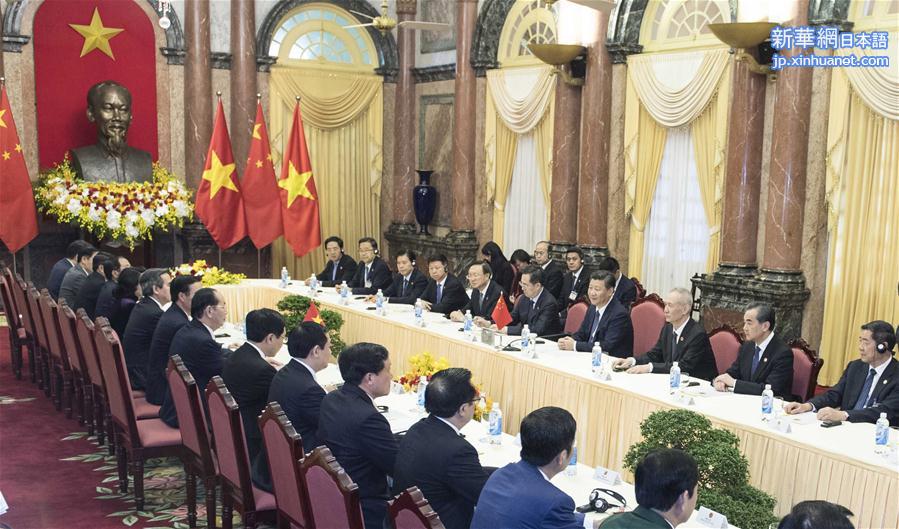 （XHDW）习近平同越南国家主席陈大光举行会谈