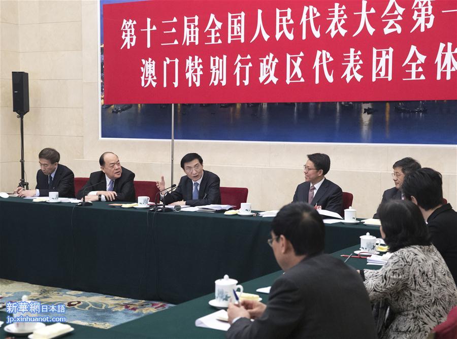 （两会）王沪宁参加澳门代表团审议
