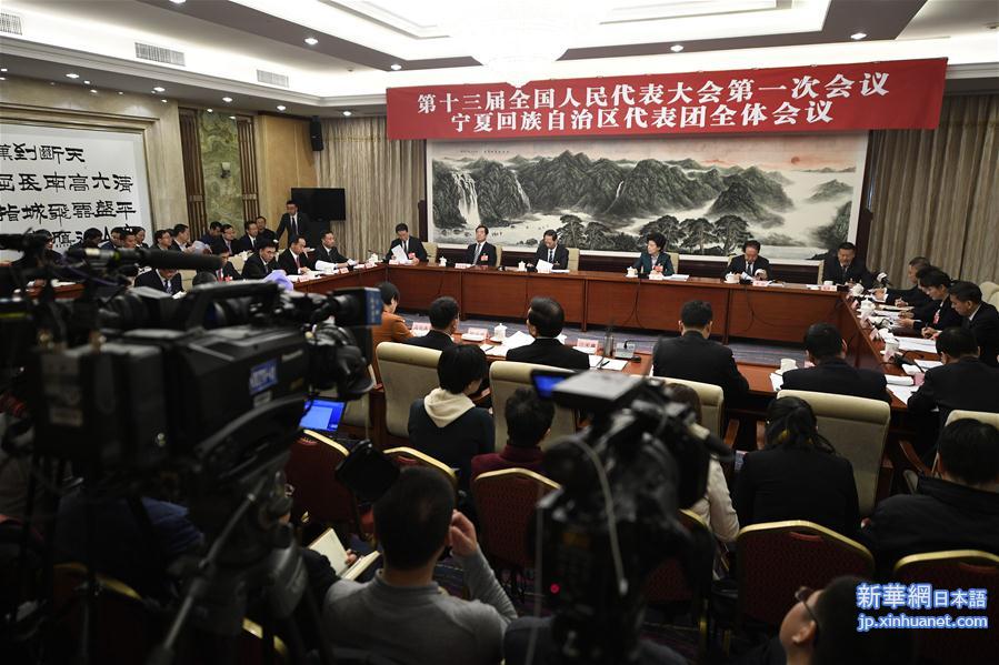（两会）宁夏代表团全体会议向媒体开放