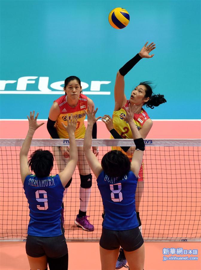 （体育）（1）排球——世界女排联赛香港站：中国队胜日本队