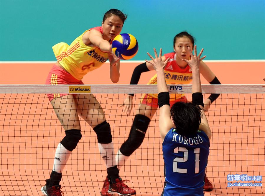 （体育）（2）排球——世界女排联赛香港站：中国队胜日本队