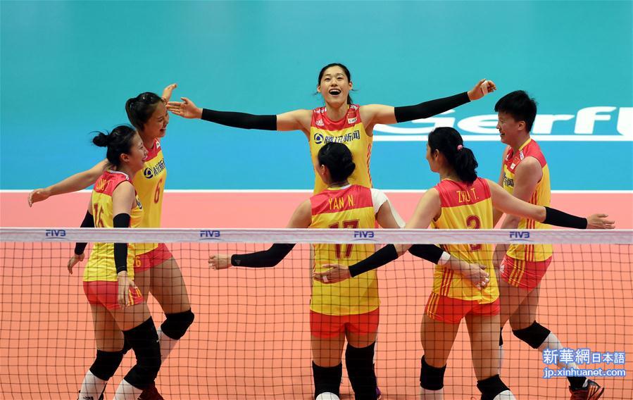 （体育）（3）排球——世界女排联赛香港站：中国队胜日本队