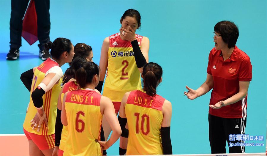 （体育）（4）排球——世界女排联赛香港站：中国队胜日本队