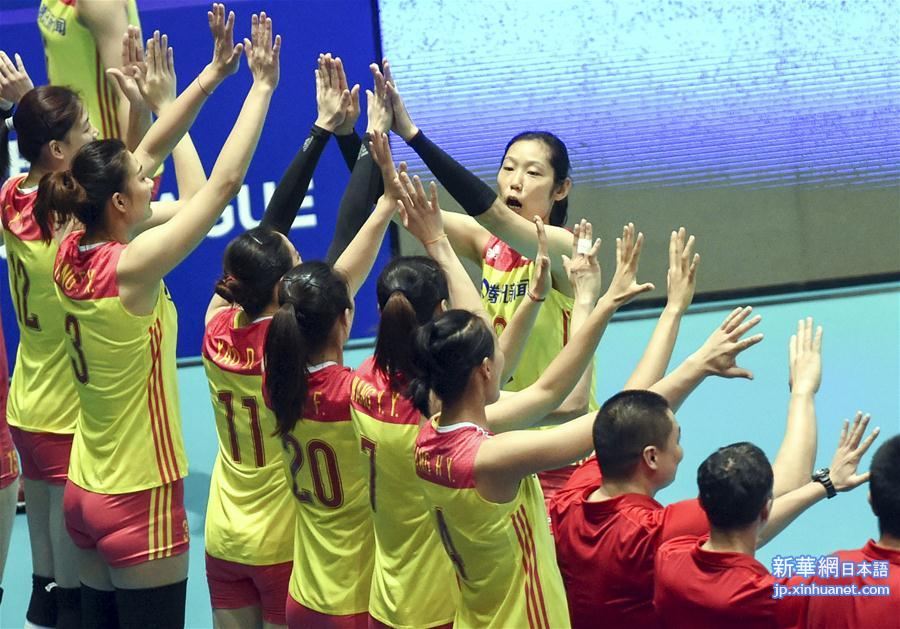 （体育）（7）排球——世界女排联赛香港站：中国队胜日本队