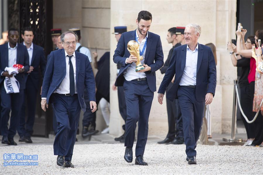 （世界杯）（3）足球——法国总统马克龙迎接法国队凯旋