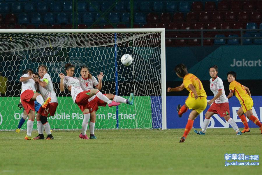（亚运会）（8）足球——女子小组赛：中国队胜塔吉克斯坦