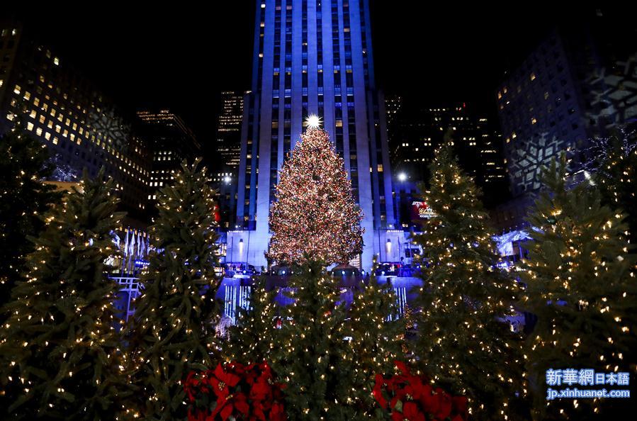（XHDW）（2）纽约洛克菲勒中心点亮圣诞树