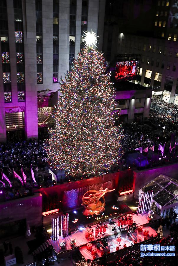 （XHDW）（3）纽约洛克菲勒中心点亮圣诞树