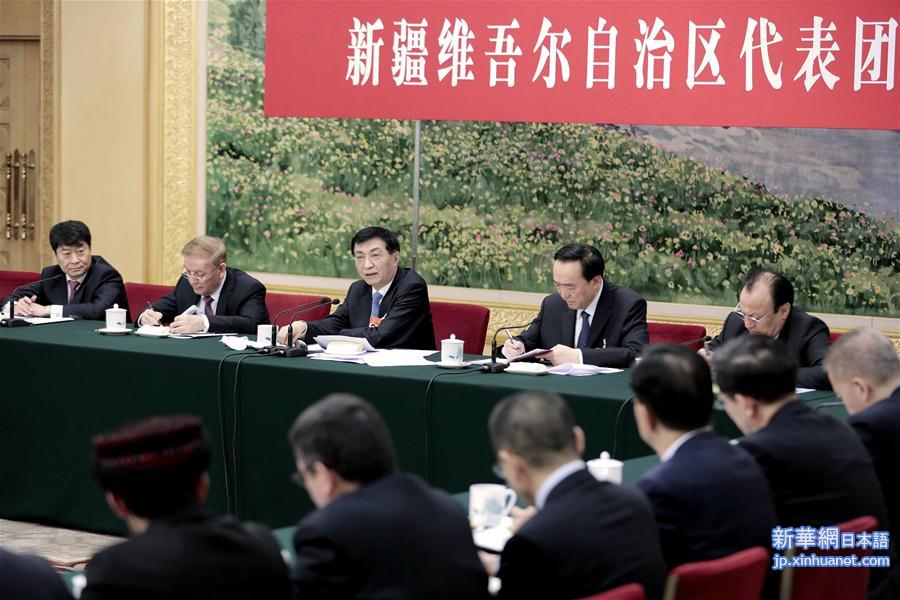 （两会）王沪宁参加新疆代表团审议