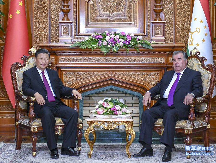 （时政）（2）习近平同塔吉克斯坦总统拉赫蒙会谈