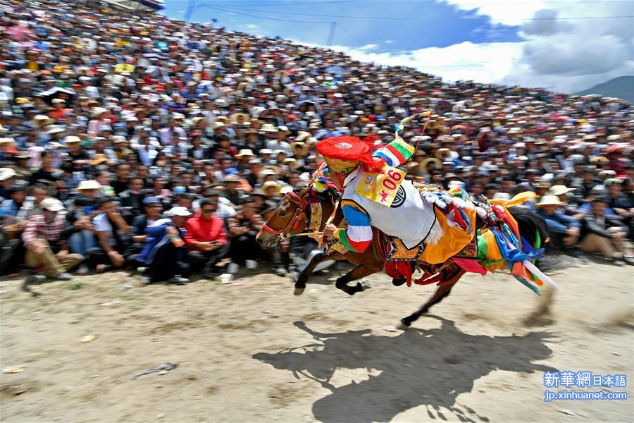 （体育）（1）拉萨河谷举行传统赛马活动