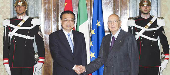 李克強総理、イタリアのナポリターノ大統領と会見