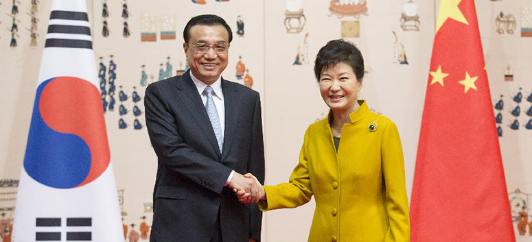 李克強総理、韓国の朴槿恵大統領と会談
