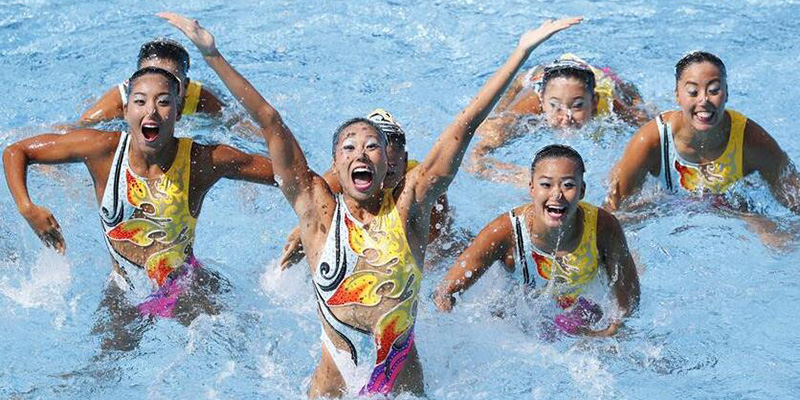 シンクロナイズドスイミング——日本チームはフリールーティンの銅メダルを獲得