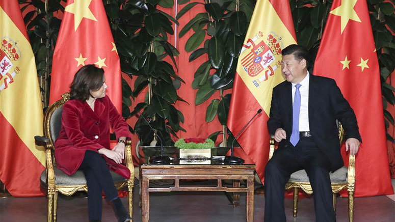 習近平主席、スペインのサエス副首相と会見