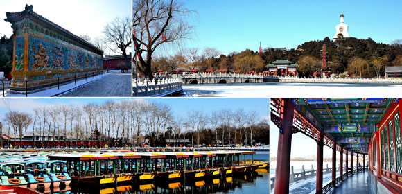 心を酔わせる北京の北海公園の冬景色