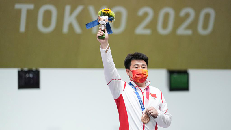 男子エアピストル、中国の龐偉が銅メダル　東京五輪