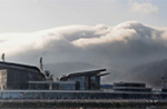 連雲港の雲台山に滝雲の奇観が出現